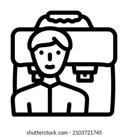 business case expertise line icon vector. business case expertise sign. isolated contour symbol black illustration