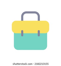 Business case flat color ui icon. Employment. Commerce and marketing. Travel luggage. Simple filled element for mobile app. Colorful solid pictogram. Vector isolated RGB illustration
