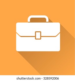 Business case flat icon with long shadow. Vector Illustration
