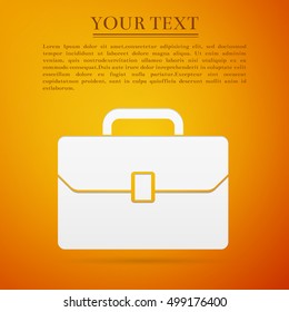 Business case flat icon on orange background. Adobe illustrator