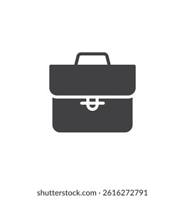 A business case with a handle vector icon. filled flat sign for mobile concept and web design. Briefcase glyph icon. Symbol, logo illustration. Vector graphics