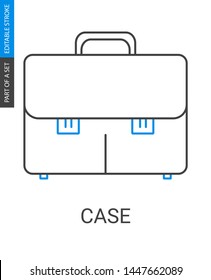 Business Case Icon in Flat Outline Style