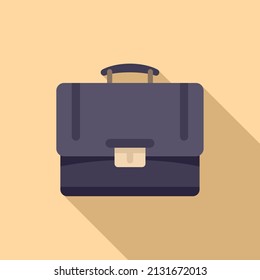 Business case icon flat vector. Work briefcase. Document job