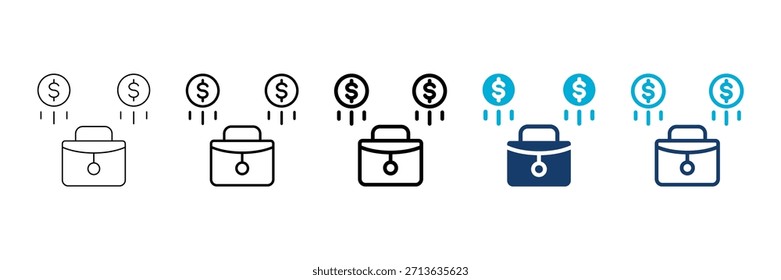 business case icon set consisting of multiple styles vector illustration
