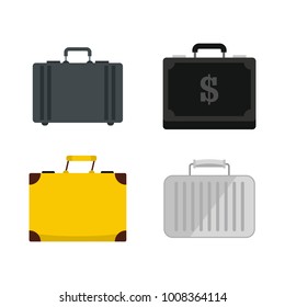 Business case icon set. Flat set of business case vector icons for web design isolated on white background