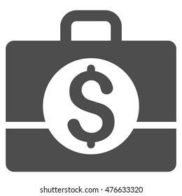Business Case icon. Vector style is flat iconic symbol with rounded angles, gray color, white background.