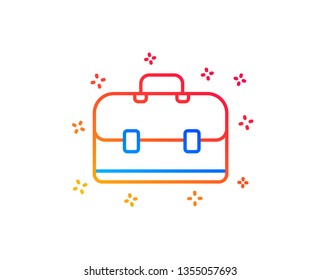 Business case line icon. Portfolio symbol. Diplomat sign. Gradient design elements. Linear portfolio icon. Random shapes. Vector