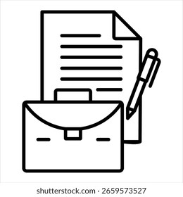 Business Case Outline Icon Vector Illustration