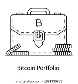 
Business case, outline vector of bitcoin portfolio