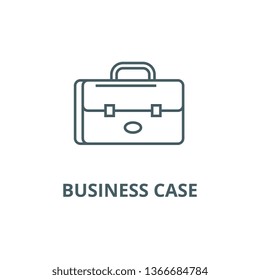 Business case, portfolio sign line icon, vector. Business case, portfolio sign outline sign, concept symbol, flat illustration