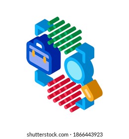 vector de icono de investigación de caso de negocio. signo de investigación de caso de negocio isométrico. ilustración de símbolo aislado de color