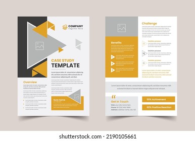 Business Case study flyer template, Case Study Booklet with creative layout, vector flyer