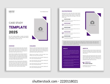 Business case study flyer template or corporate project paper layout with a unique concept. Modern and minimal case study cover, research report, case history