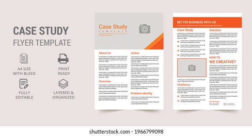 Business Case Study Template, Brochure Cover, Poster design, Double Side Flyer with Case Study Booklet. template design.