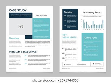 Plantilla de estudio de caso de negocio | Diseño de informe Corporativa | Análisis de marketing Diseño de folleto
