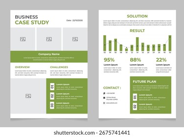 Vorlage für Business Case Study - Moderner Unternehmensbericht mit Grafik