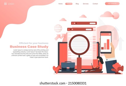 Business Case Vector Illustration. Investment Growth Landing Page Template