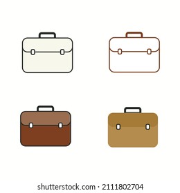 Business case vector outline icon set