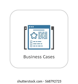 Business Cases Icon. Flat Design. Isolated Illustration. App Symbol or UI element. Web Pages with Examples of Successful Business.