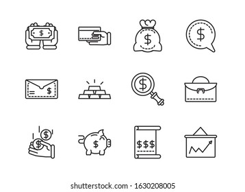 business cash money line design vector illustration
