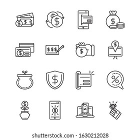 business cash money line design vector illustration