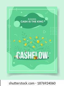 Business Cashflow Cash Is The King People Around Word Cashflow Coin Gold Fall For Template Of Banners, Flyer, Books Cover, Magazines