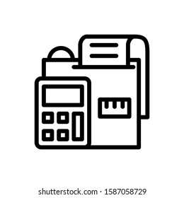 Business, cashier, tool icon in outline style on white background, transaction icon