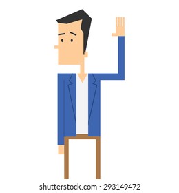 Business casual guy flat character design