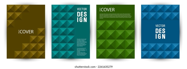 Business catalog cover layout bundle geometric design. Swiss style retro certificate template bundle Eps10. Tile geometric elements backdrop vertical cover design