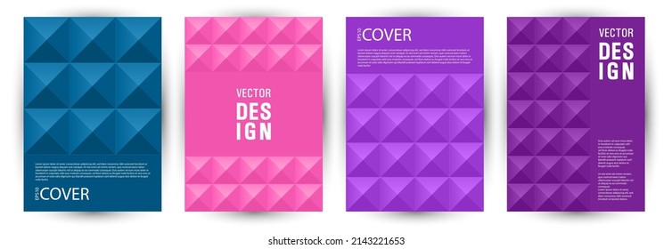 Business catalog cover template bundle A4 design. Swiss style premium banner template bundle Eps10. Tile geometric shapes theme vertical cover design