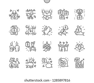 Business Celebrations Well-crafted Pixel Perfect Vector Thin Line Icons 30 2x Grid for Web Graphics and Apps. Simple Minimal Pictogram