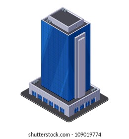 Business Center Building, Office, For Real Estate Brochures Or Web Icon. Isometric Vector EPS10