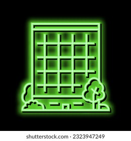 business center gardening neon light sign vector. business center gardening illustration