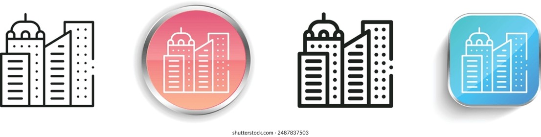 Business center icon. Thin Linear, Regular and Button Style Design Isolated On White Background