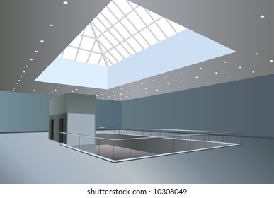 business center interior vector
