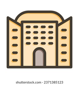 Icono De Colores Relleno De Línea Gruesa De Vector De Business Center Para Uso Personal Y Comercial.
