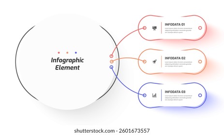 Business Central Circle Infographic Presentation with Thin Line Circle Label 3 Option and Icon	