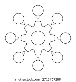 Negócios, ícone centralizado, elementos de Business e Financial icon set, premium line icon para web design e desenvolvimento de aplicativos
