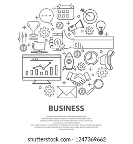 Business centre vector concept. For web site, print design, business card
