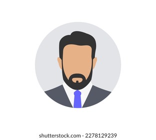 Business CEO executive bearded businessman icon design. Confident businessman portrait. Business concept vector design and illustration.
