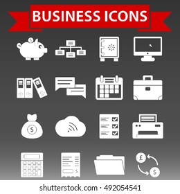 Business and CEO Training Icons Set Vector Illustration