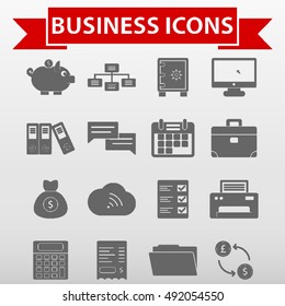 Business and CEO Training Icons Set Vector Illustration