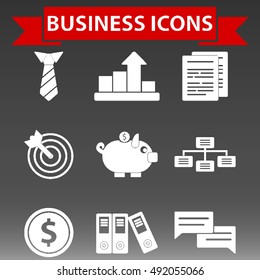 Business and CEO Training Icons Set Vector Illustration
