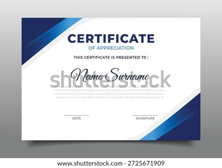 Business Certificate of appreciation template geometric border gradient decoration