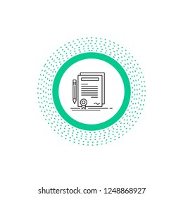 Business, certificate, contract, degree, document Line Icon. Vector isolated illustration