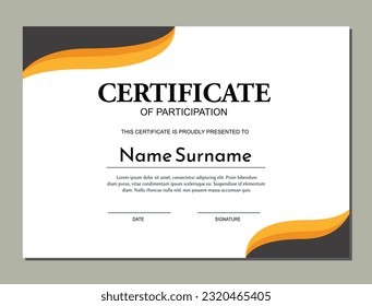 Business Certificate. Corporate Certificate. Orange Brown Certificate