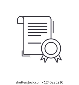 Business certificate line icon concept. Business certificate vector linear illustration, symbol, sign