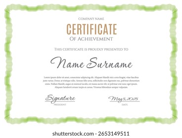 business certificate template design vector illustration