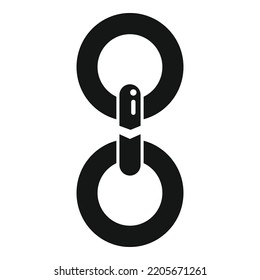 Icono de la cadena de negocios vector simple. Sistema de metal. botón Internet