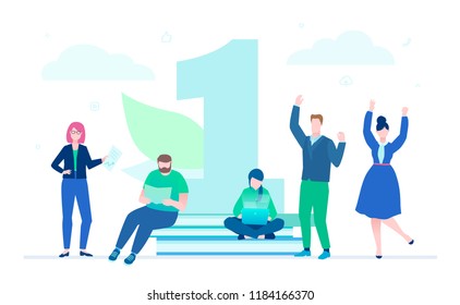 Business challenge - flat design style illustration